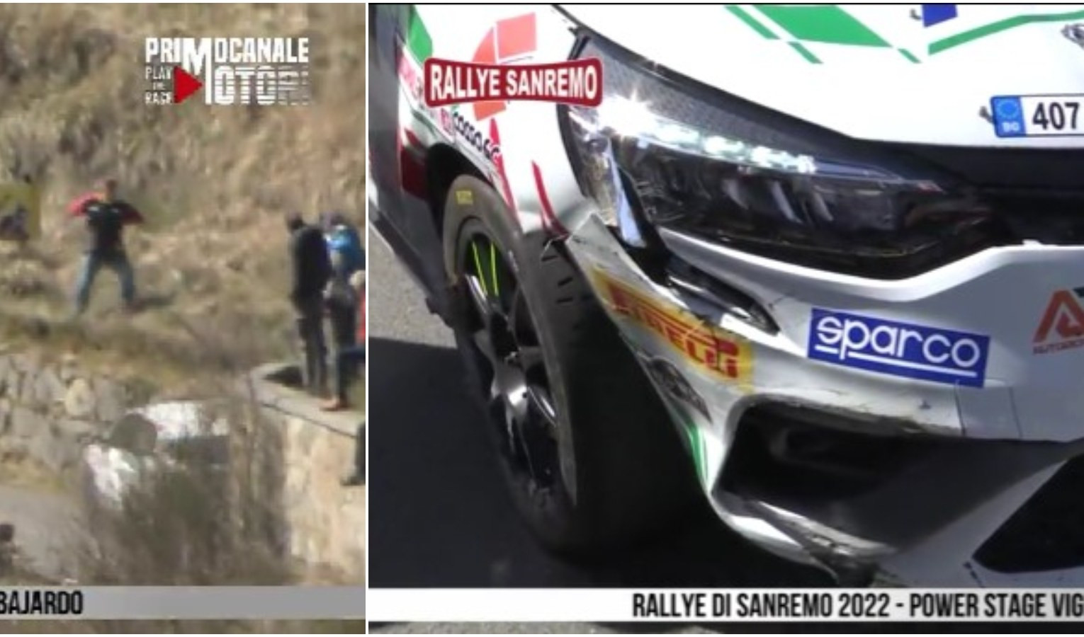 Rallye Sanremo, incidente a Bajardo: Porta contro il muro